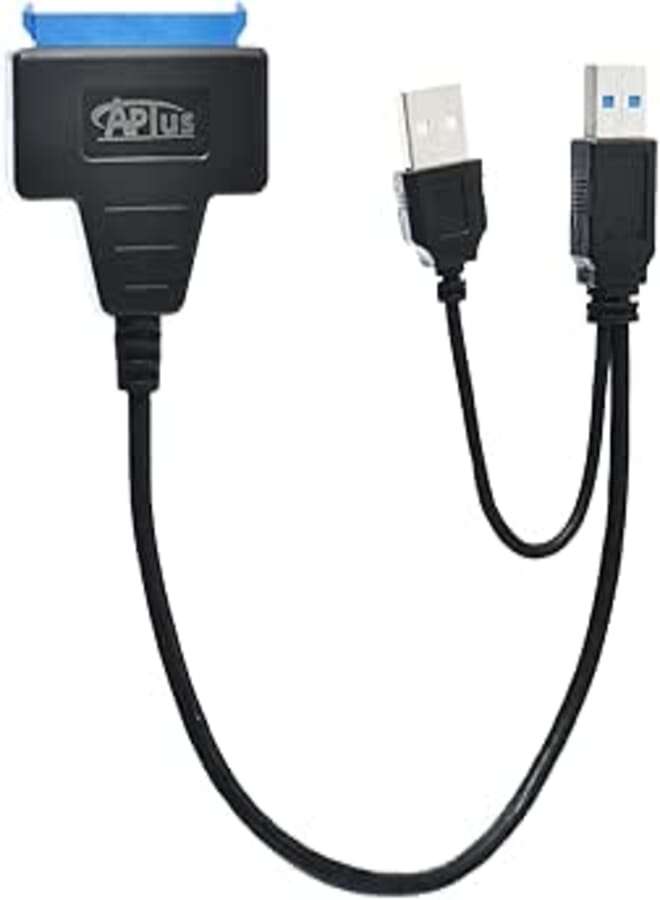 Aplus USB 3.0 To Sata Cable Hard Disk Drive Converter, 4 TB Sata, Black - AB-52S